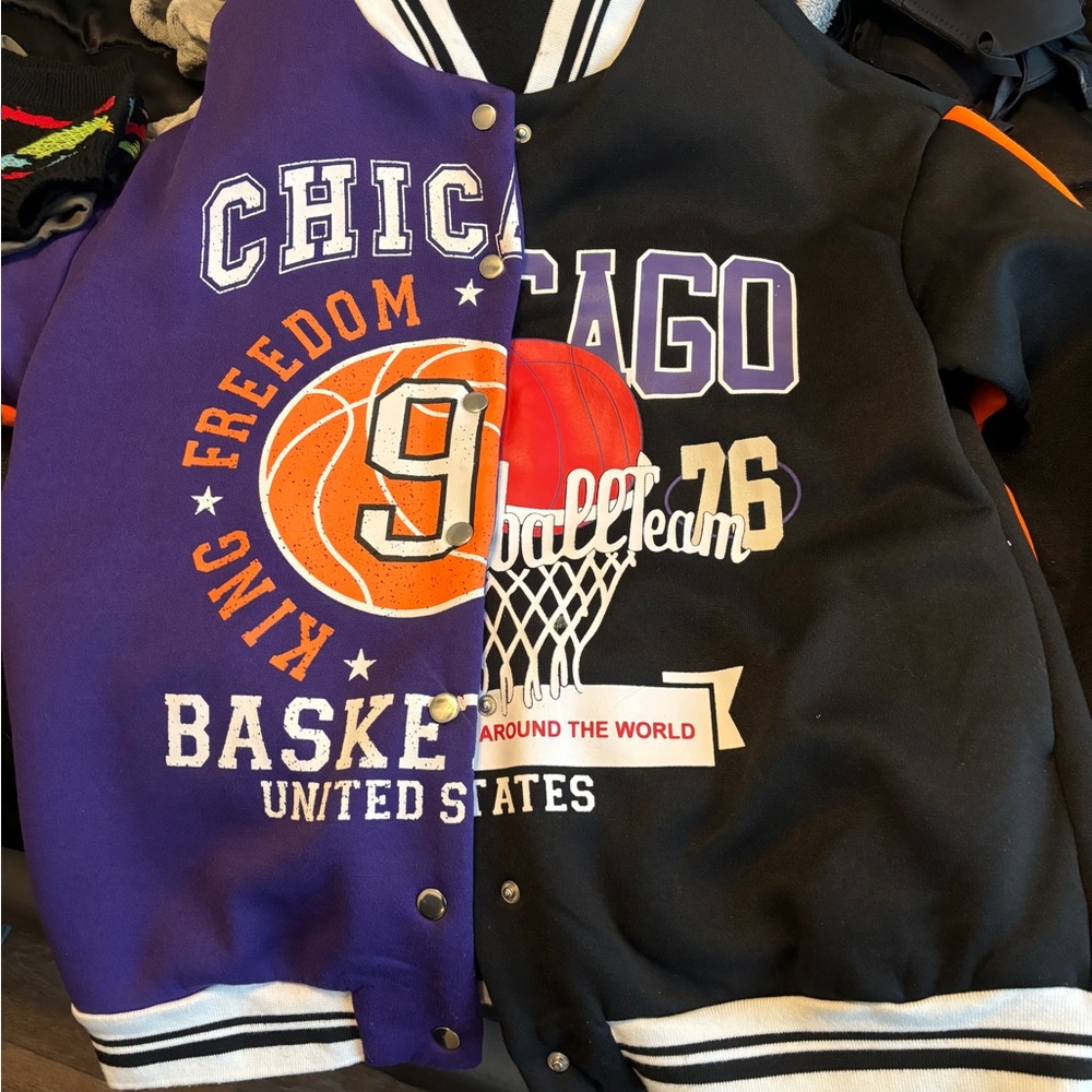 Chicago Kids Varsity Jacket - Purple and Black